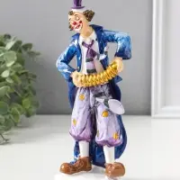 Сувенир полистоун "Клоун с гармошкой" сине-фиолетовый 6,5х11х23 см