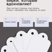 Ценники на верёвке, 100 шт. отверстие 3 мм, 2.5&times;4 см, белый