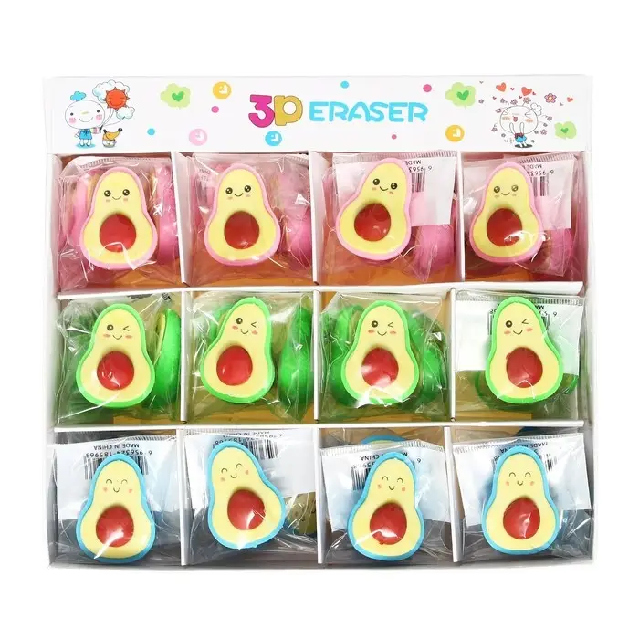 Ластик фигурный Ластик фигурный "Авокадо", МИКС (штрихкод на штуке)