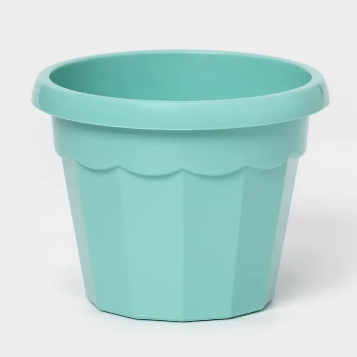 Горшок для цветов с поддоном Доляна &laquo;Эрика&raquo;, 0,7 л, цвет бирюзовый