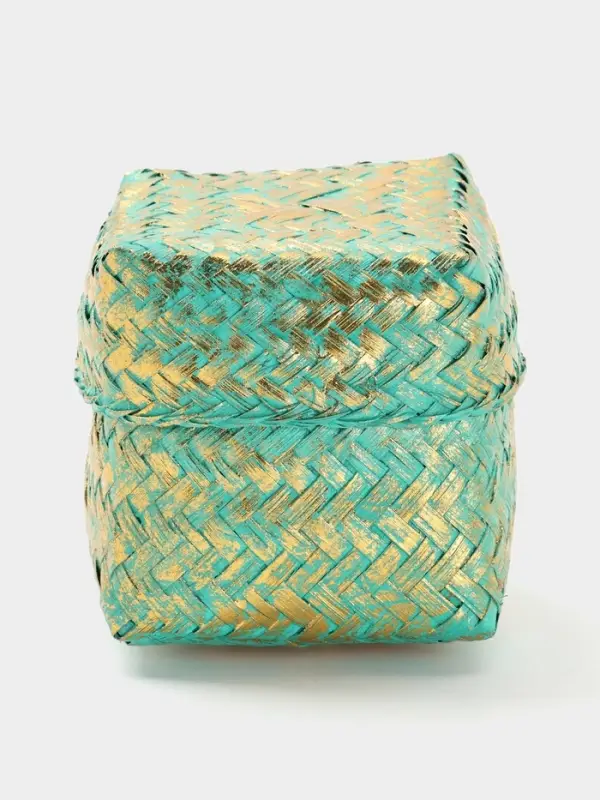 Корзинка плетёная &laquo;Голден мини&raquo;, 12&times;12&times;10 см, голубая