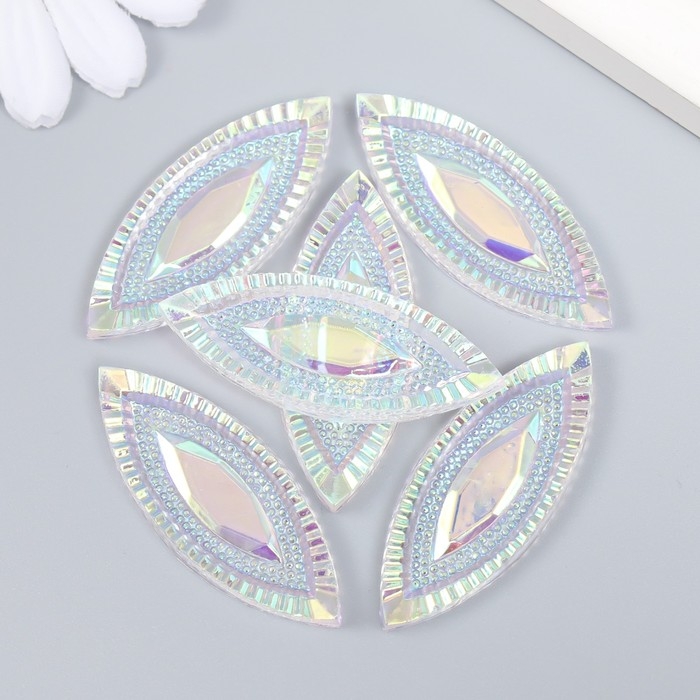 Декор для творчества пластик Декор для творчества пластик "Глаз" голография белый набор 6 шт 2х5 см