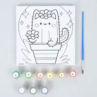 Картина по номерам &laquo;Забавный кактус&raquo; 15&times;15 см