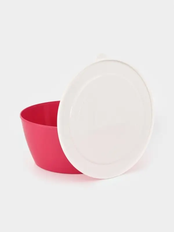 Чаша с крышкой ПластоС, 3 л, пластик, d=23 см, МИКС