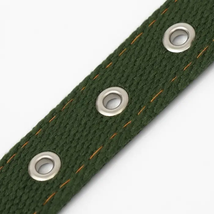 Брезентовый ошейник, 59.5&times;2.5 см, двухслойный, цвет хаки