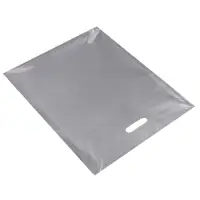 Пакет полиэтиленовый с вырубной ручкой, серебряный 40&times;50 см, 60 мкм