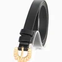 Ремень женский тонкий, 110&times;1.8 см, пряжка металл, чёрный