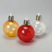 Набор ёлочных шаров &laquo;Ледяное сияние&raquo;, 8 см, 1 LED, от батареек LR44&times;3, свечение тёплое белое