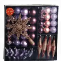 Ёлочные игрушки &laquo;Глория&raquo;, набор с верхушкой 43 шт. (32 шара, 4 сосульки, 6 звёзд), МИКС