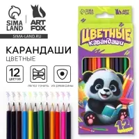 Цветные карандаши, 12 цветов трехгранные &laquo;Панда&raquo;