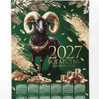 Календарь 2027, настенный, А1 &laquo;Богатый&raquo;