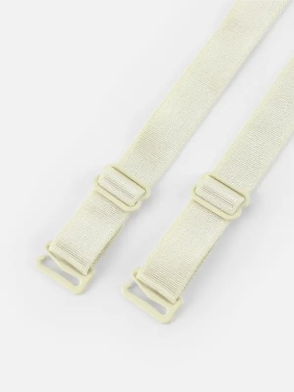 Лямки для бюстгальтера, текстильные, 1.5 см, 37 см, пара, цвет молочный