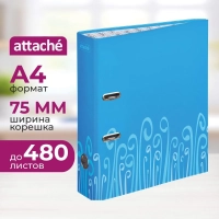 Папка-регистратор Attache Fantasy 75мм ламин.картон голубой, бум/лам.карт