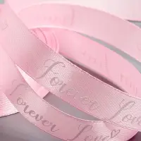 Лента атласная &laquo;Forever love&raquo;, 15 мм, 23&plusmn;1 м, розовый