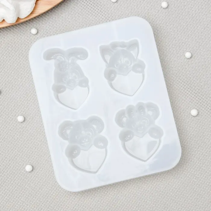 Молд «Любовь зверят», силикон, 12,5×10×2 см, цвет белый Молд «Любовь зверят», силикон, 12,5×10×2 см, цвет белый