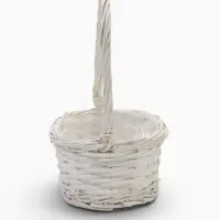 Корзина плетёная для хранения, лоза, с ручкой, 26&times;18&times;26 см, белая, Greengo