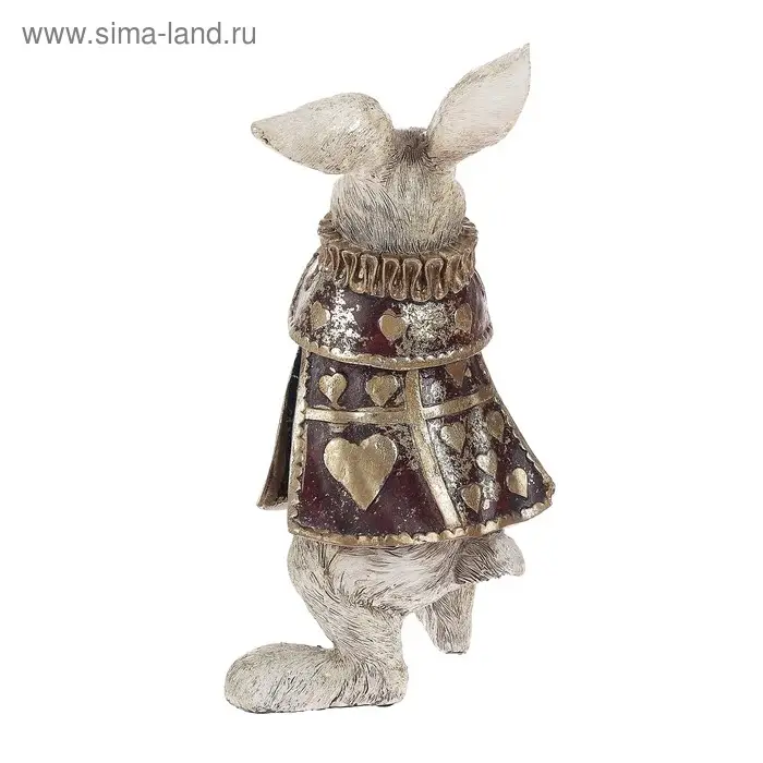 Фигурка-часы настольные полистоун &laquo;Белый кролик в камзоле&raquo;, 25&times;10&times;13.5 см