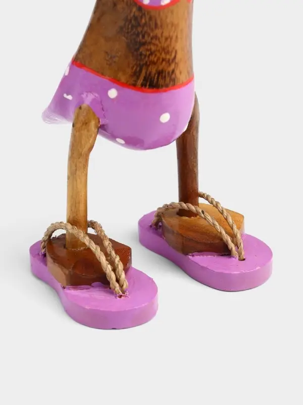 Сувенир &laquo;Утка в лиловом купальнике и сланцах&raquo;, 13&times;9&times;25 см, дерево