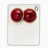 Серьги акрил &laquo;Стиль&raquo;, круг, бордовые в золоте