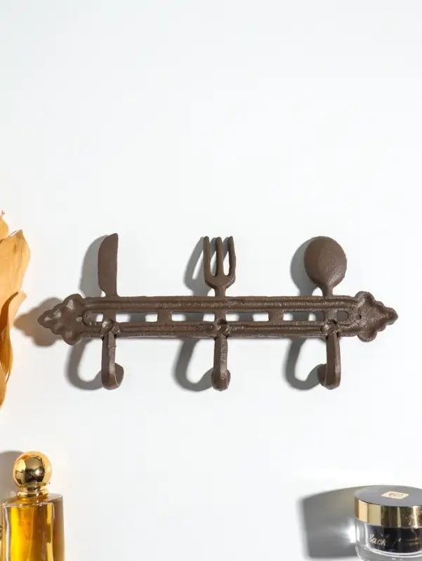 Крючки настенные &laquo;Столовые приборы&raquo;, ключница декоративная, чугун, 28.5&times;12.5&times;3.8 см
