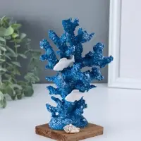 Сувенир полистоун "Рыбки у синих кораллов" 6,5х14х19,5 см