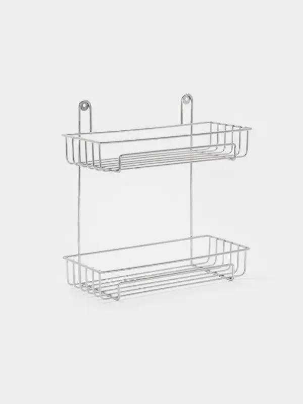 Полка для ванной прямоугольная, 2-х ярусная, 29*12,5*30 см, цвет хром Полка для ванной прямоугольная, 2-х ярусная, 29*12,5*30 см, цвет хром