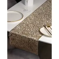 Дорожка на стол Доляна &laquo;Манифик&raquo;, 30&times;150 см, золотая