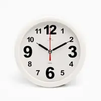 Будильник-часы настольные &laquo;Классика&raquo;, дискретный ход, d=15 см, 16.5&times;16.5 см, от батарейки АА