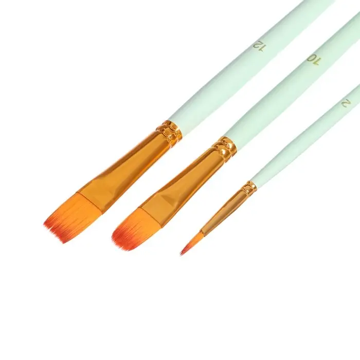 Набор кистей для рисования, синтетика, 3 штуки: № 2, 10, 12, международный размер
