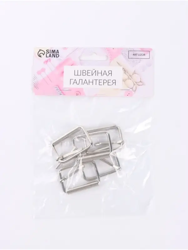 Пряжка проволочная, 3.9&times;2.7 см, 32 мм, 5 шт., цвет серебряный