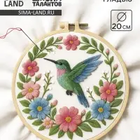 Вышивка гладью &laquo;Вдохновение природы&raquo;, 20&times;20 см
