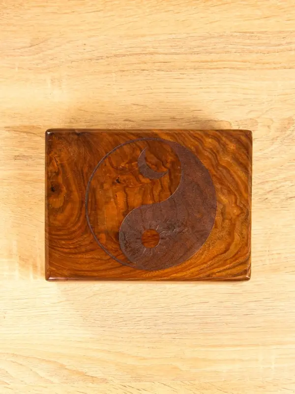 Шкатулка "Инь-ян" 20х15х6 см, дерево шишам