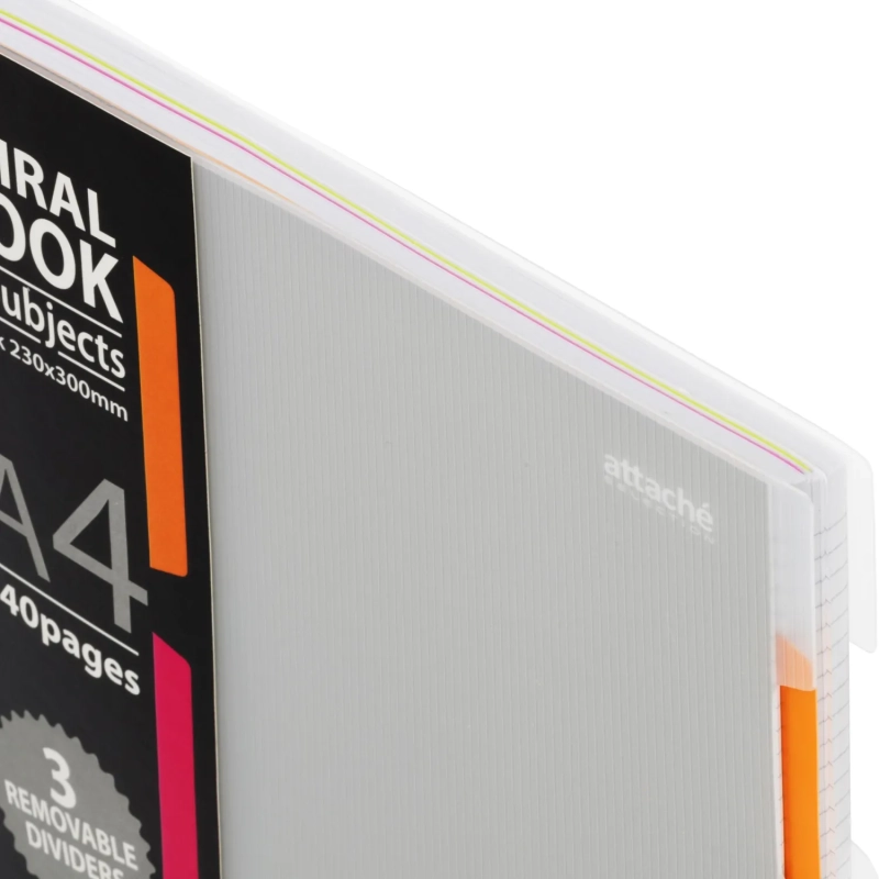 Бизнес-тетрадь 140л,кл,А4,SPIRAL BOOK Серый,евроспир,обл.пласт,раздел.84103