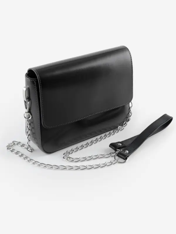 Ручка для сумки, с цепочками и карабинами, 120&times;1.8 см, чёрная