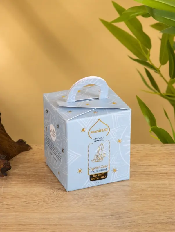 Свеча в стекле с камнем Manifest роза 200 гр соевый воск Свеча в стекле с камнем Manifest роза 200 гр соевый воск