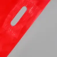 Пакет с вырубной усиленной ручкой ПВД, Красный, 40&times;50 см, 45 мкм