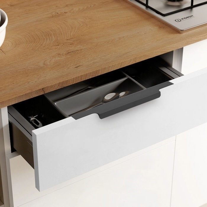 Ручка торцевая CAPPIO RP100BL, L=300 мм, цвет черный, 4 шт.