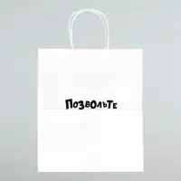 Пакет подарочный «Позвольте вас отхэпибёздить», 24×14×28 см
