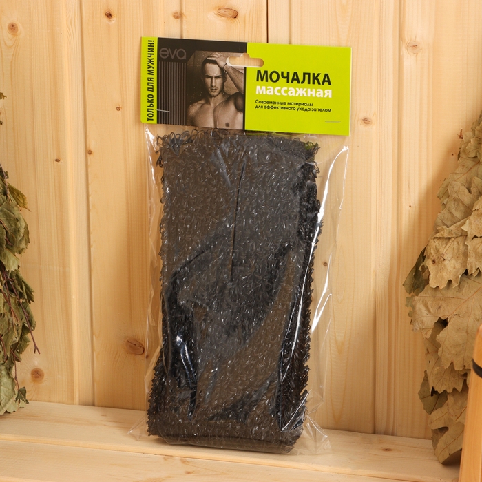 Мочалка «Мочало банное», 45×12 см, чёрная, МИКС