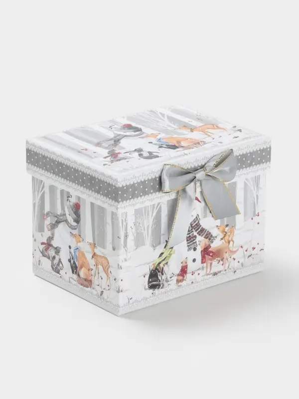 Кружка новогодняя «Снежные забавы», 420 мл, керамика, подарочная упаковка, белая