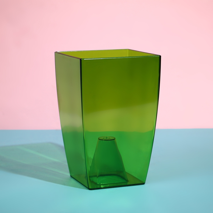 Горшок для орхидей, 2 л, 12,5 &times; 19,5 см, пластик, прозрачно-зелёный