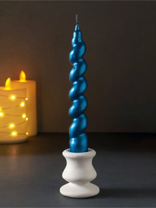 Свеча витая Luxury, 25&times;180 мм, лакированная, синяя