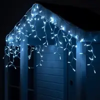 Гирлянда &laquo;Бахрома&raquo; 3&times;0.6 м, IP65, УМС, белая нить каучук, 108 LED, свечение белое, 220 В