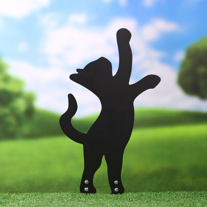 Набор садовых фигур  Набор садовых фигур "Кошачья семейка", 2 шт, 38х35см/19х33,5см, черные