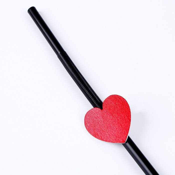 Трубочки для коктейля, с сердцами, в наборе 6 шт., чёрные Трубочки для коктейля, с сердцами, в наборе 6 шт., чёрные