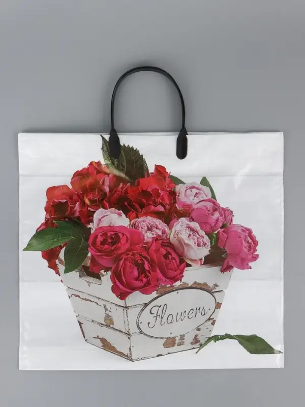 Пакет "Пинк", полиэтиленовый с пластиковой ручкой, 38 х 34 + 3 см, 90 мкм