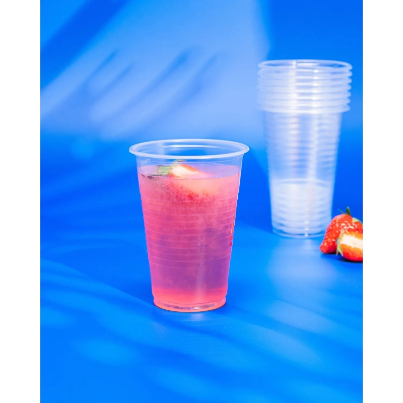 Стакан одноразовый 200мл прозр. для хол/гор., эконом, КОМУС ПП 100шт/уп