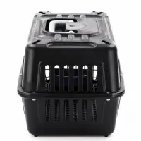 Переноска для животных с сеткой и миской пластиковая 44 х 31 х 27 см, чёрная Переноска для животных с сеткой и миской пластиковая 44 х 31 х 27 см, чёрная