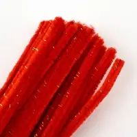 Синельная проволока, набор 50 шт., красная с люрексом, 30 см