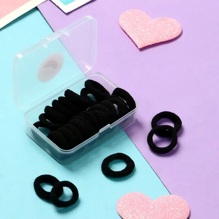 Резинка для волос  Резинка для волос "Махрушка фруктики" (набор 25 шт) 1,5 см, чёрный